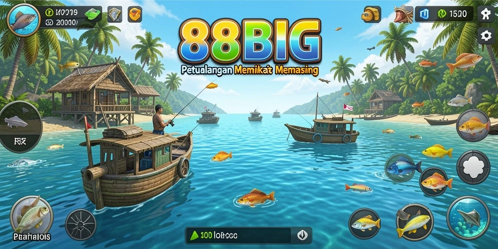 Tampilan gameplay memukau di 88BIG dengan aksi memancing yang seru.