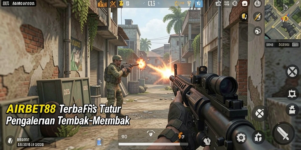 Tangkapan layar menampilkan aksi tembak-menembak intens dari AIRBET88.