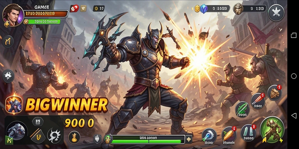 Tampilan aksi seru dari pertarungan di BIGWINNER.