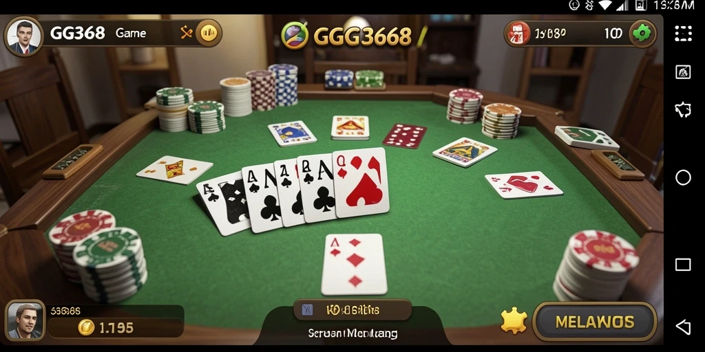 Screenshot gameplay GG368 menampilkan suasana seru bermain Gaple.
