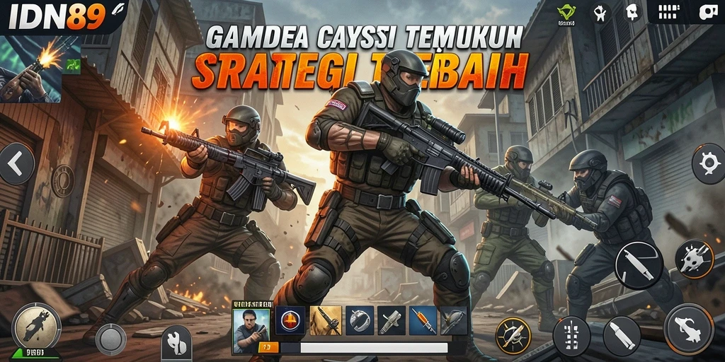 Tampilan aksi mendebarkan dalam gameplay IDN89.