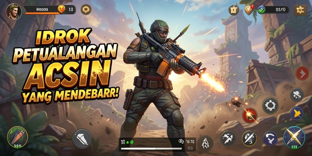 Screenshot utama IDROK menampilkan aksi seru dan gameplay mendebarkan.