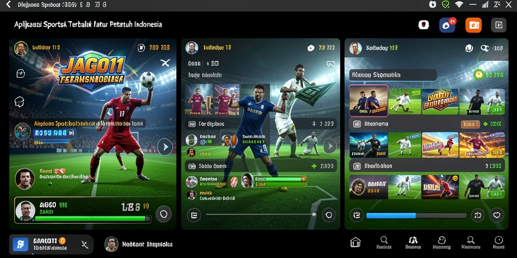 Tampilan gameplay JAGO11 yang menampilkan fitur Sportsbook dan taruhan olahraga.