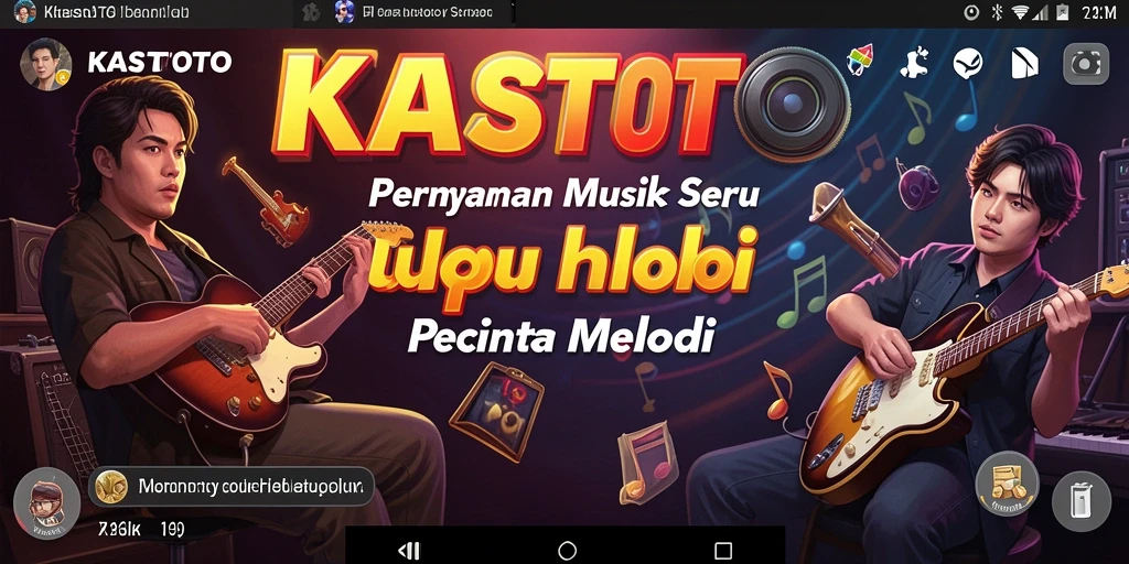 Tampilan gameplay KASTOTO yang menarik dengan lagu-lagu favorit.