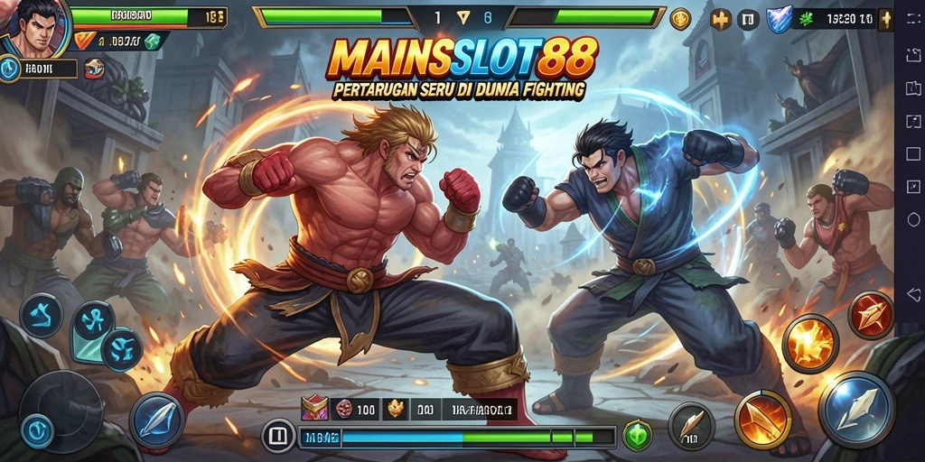 Screenshot gameplay MAINSLOT88 menampilkan pertarungan seru antarkarakter.
