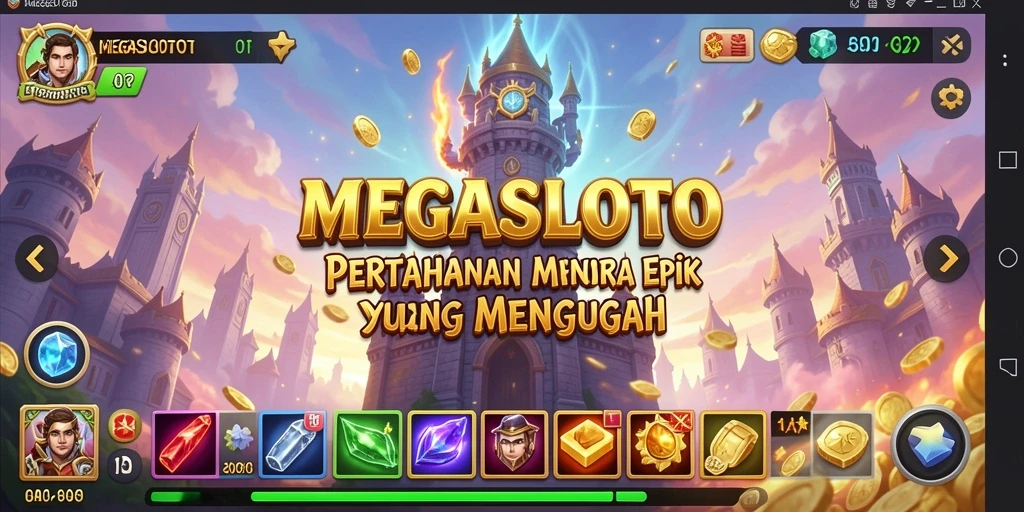 Tampilan menarik dari gameplay MEGASLOTO dalam Tower Defense.