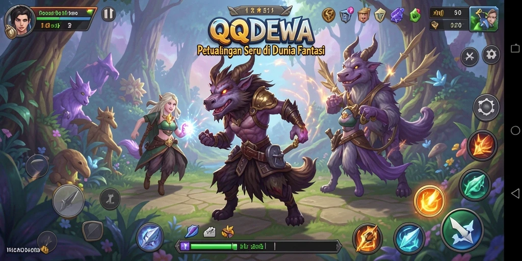 Screenshot gameplay QQDEWA menampilkan aksi seru dalam petualangan fantasi.