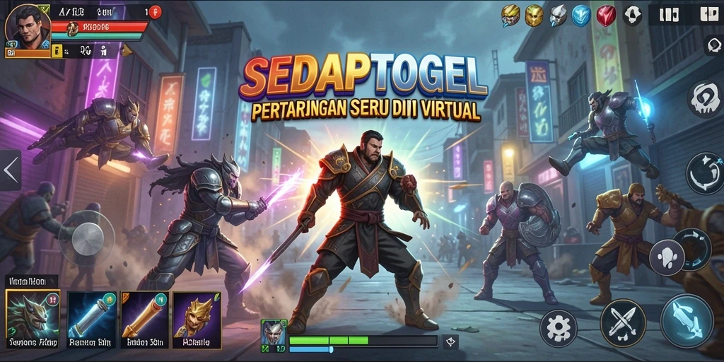 Gameplay SEDAPTOGEL dengan aksi pertarungan seru dan dinamis.