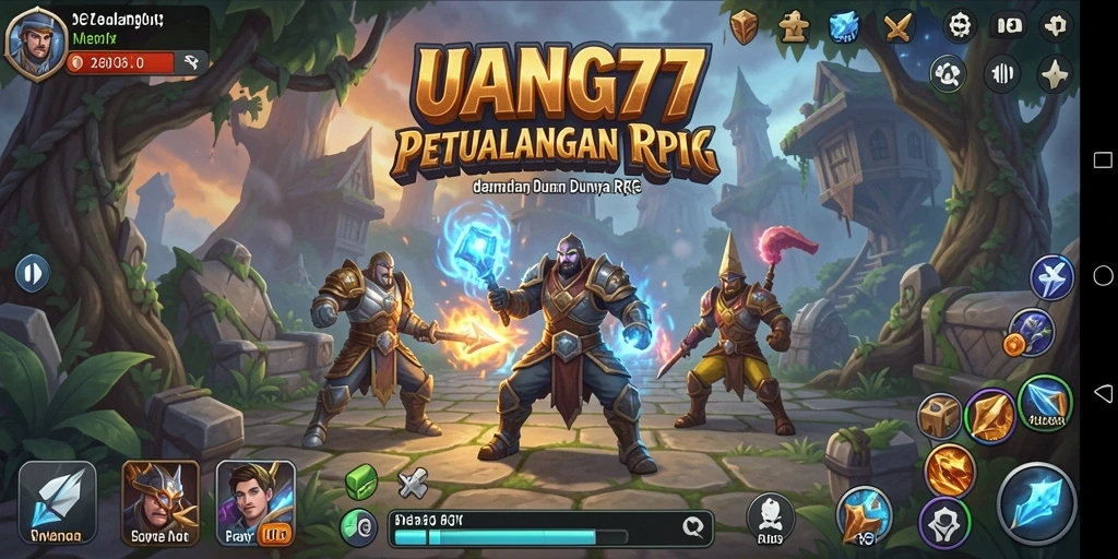 Menampilkan aksi seru gameplay RPG di UANG77.